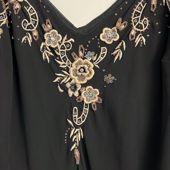 Embroidered Black R&M Richards Dress - Picture 3 of 8